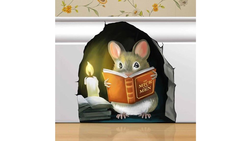 mouse book wall sticker
