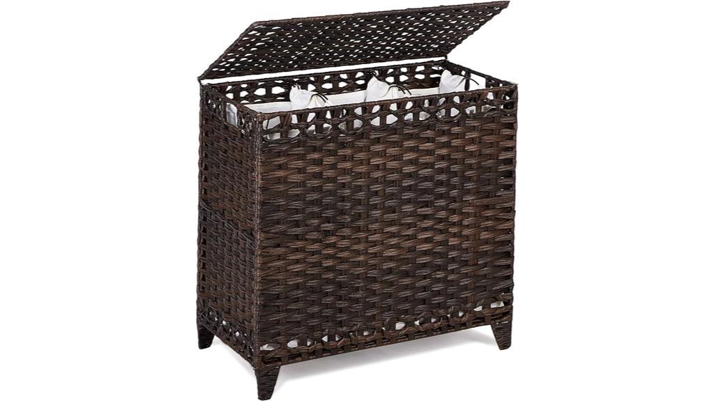 multi section hamper with liners