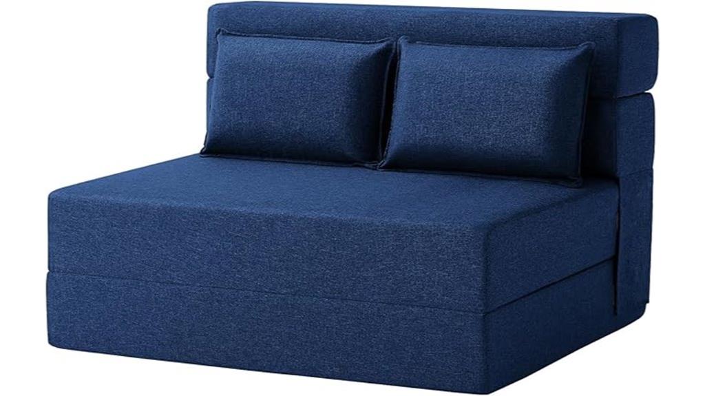 navy blue convertible sofa