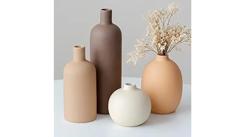 neutral modern ceramic vase set