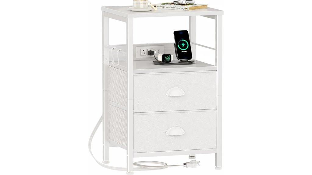 nightstand with charging ports