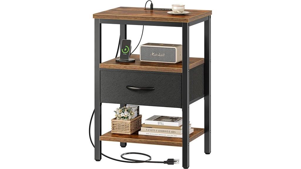 nightstand with charging station