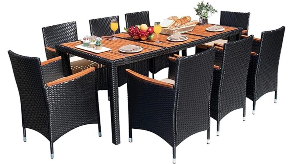 outdoor wicker dining set
