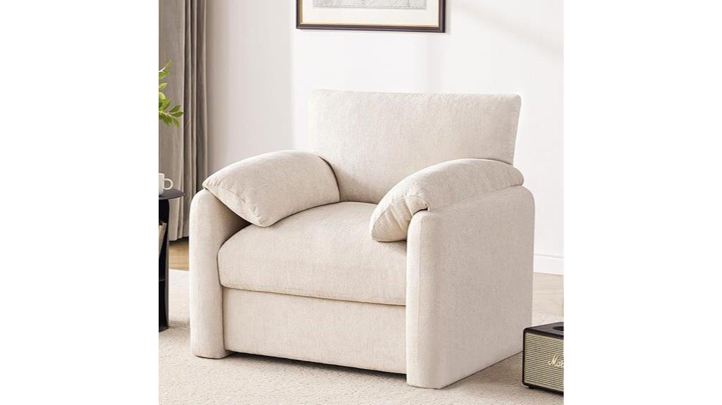 oversized chenille armchair