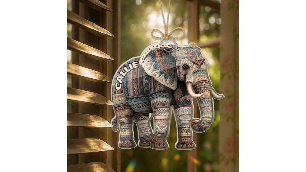 personalized elephant christmas ornament