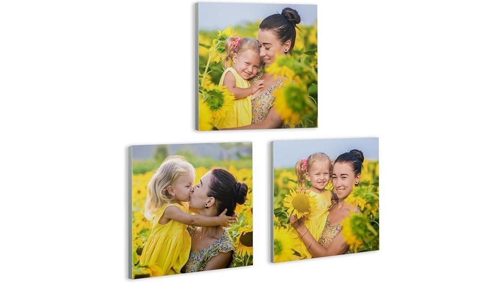 personalized photo tile trio