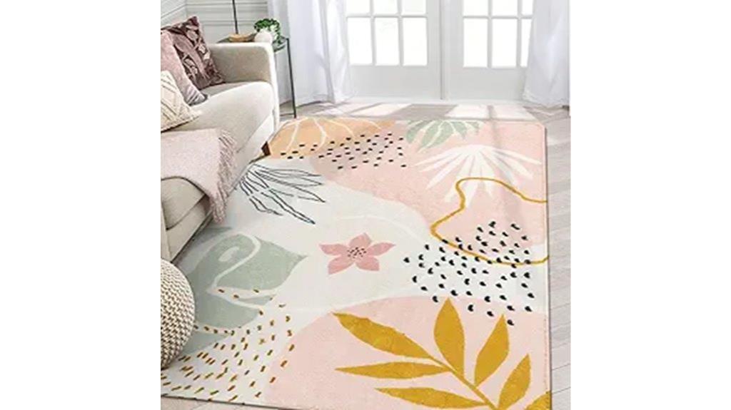 pink living room rug
