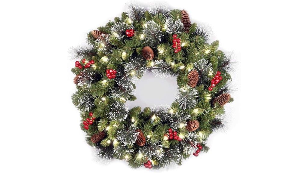 pre lit artificial wreath