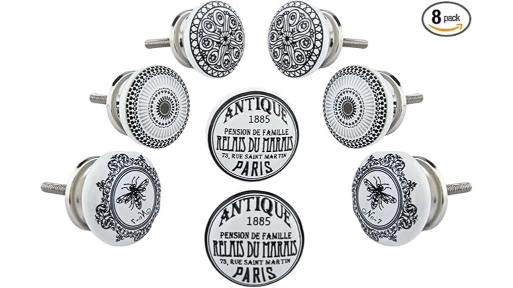 printed ceramic knob set