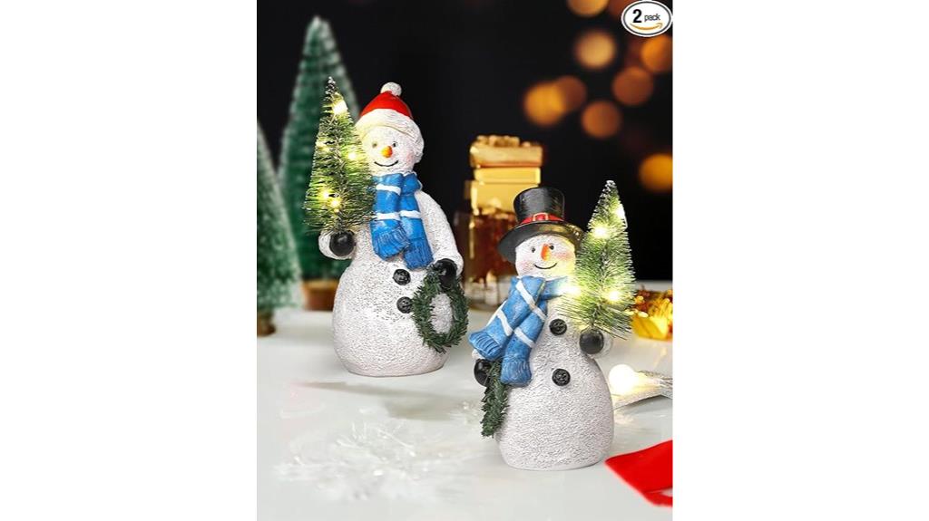 resin snowmen christmas figurines