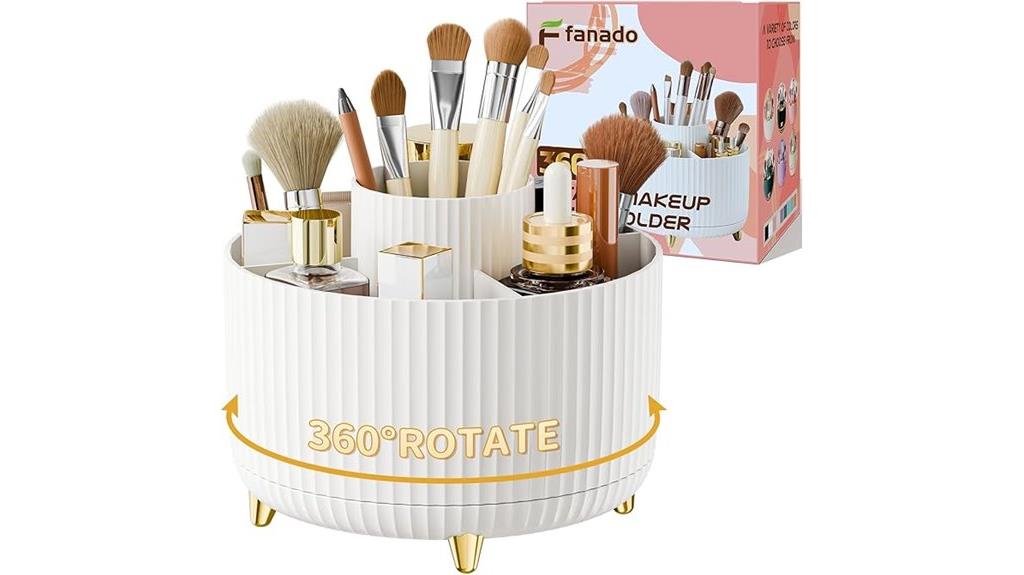 rotatable makeup brush organizer