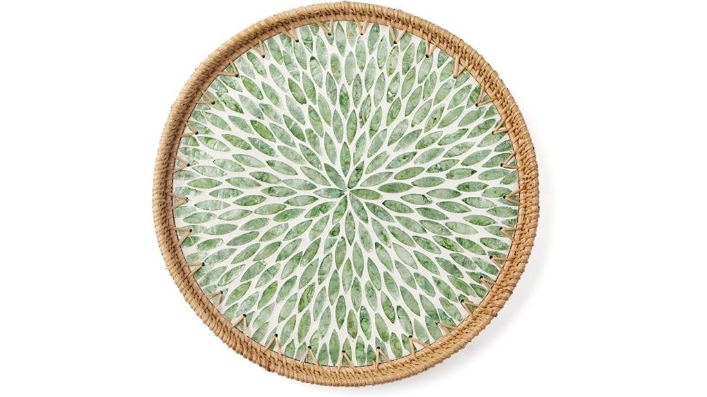 round mother of pearl tray
