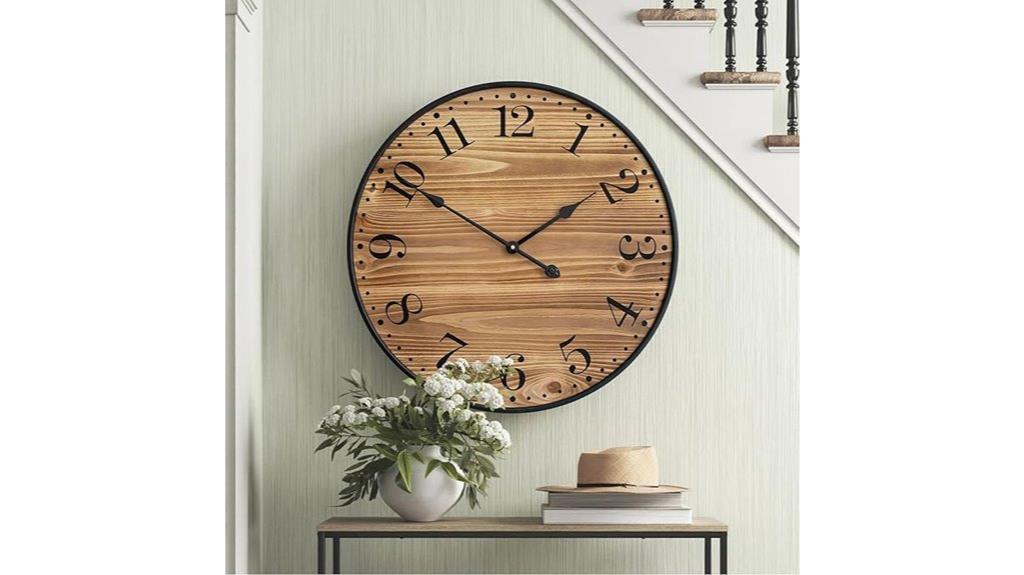 rustic 24 inch wall clock