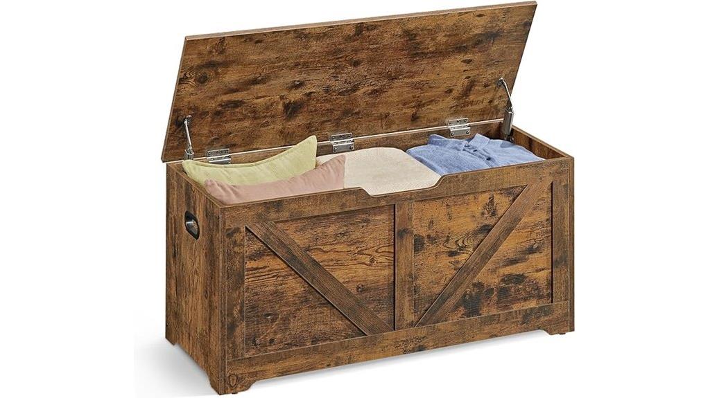 rustic brown storage bench