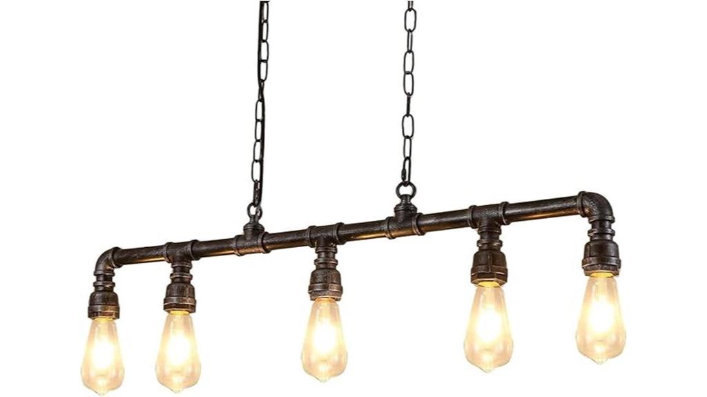 rustic industrial pipe chandelier