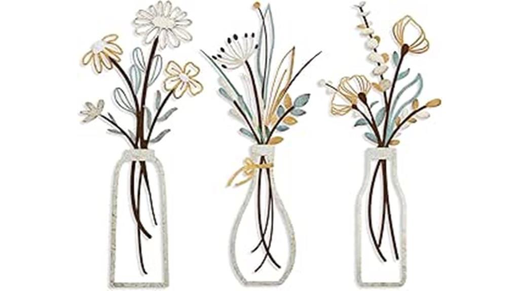 rustic metal flower wall art