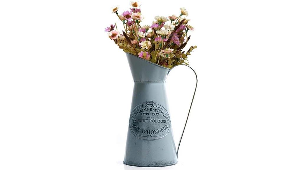 rustic metal jug vase