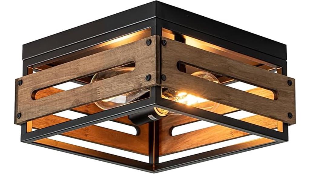 rustic metal wood fixture