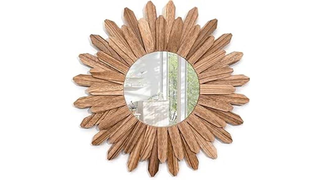 rustic sunburst wall mirror