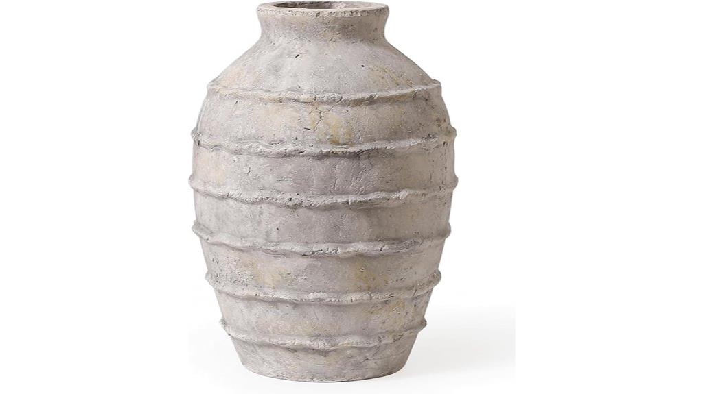 rustic white grey vase