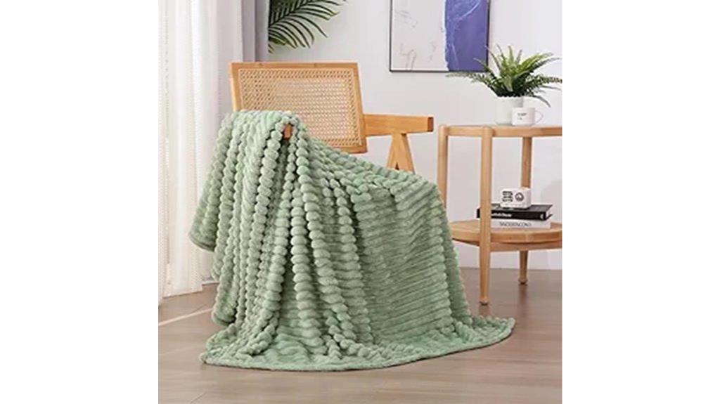 sage green fleece blanket