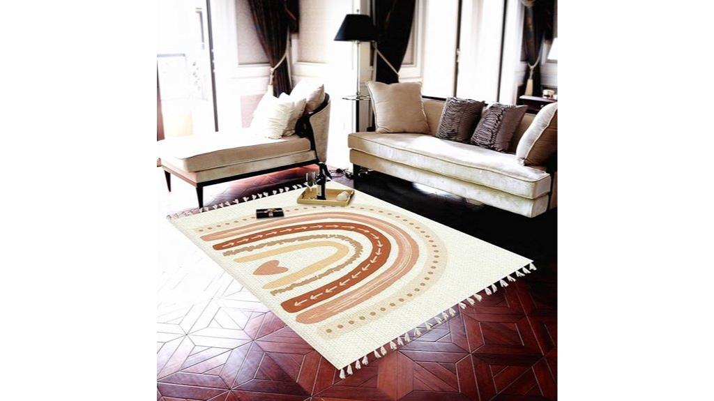 scandinavian boho rainbow rug