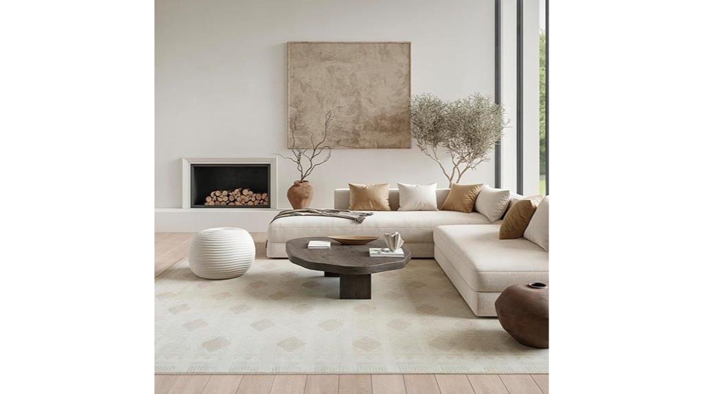 scandinavian ivory beige rug