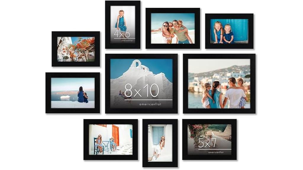 set of 10 glass picture frames