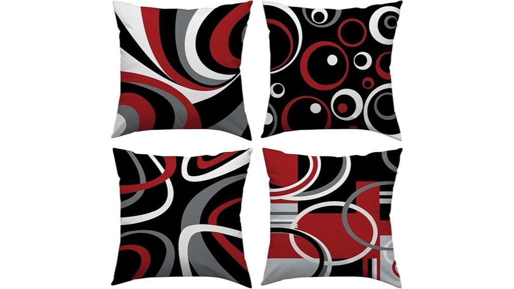 set of four decorative pillows