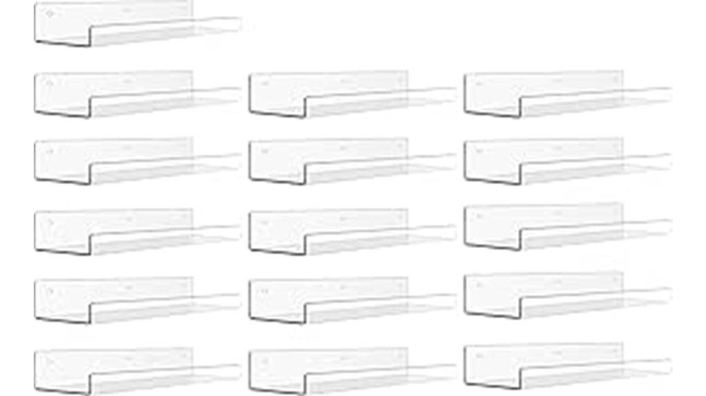 set of sixteen acrylic shelves