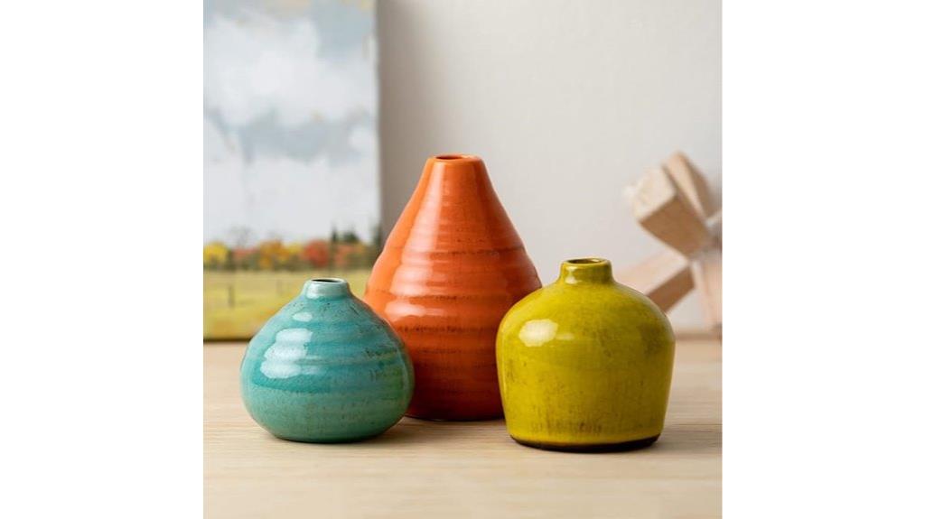 set of three small vases