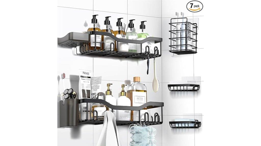 seven pack shower storage