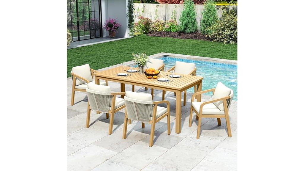 seven piece patio dining set