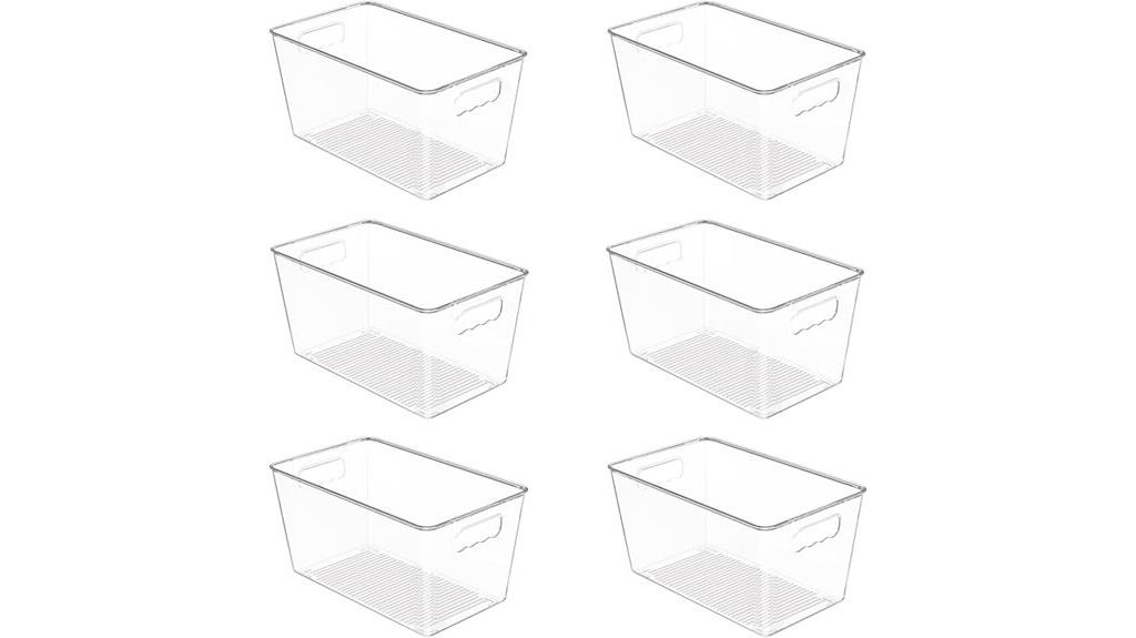 six pack plastic storage bins