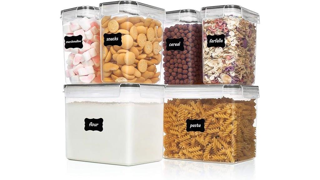 six piece airtight containers