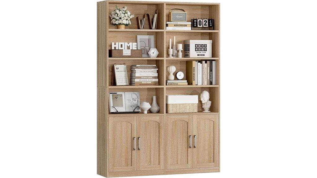 six tier double wide bookcase