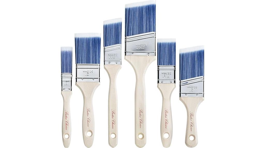 six treated wood brushes