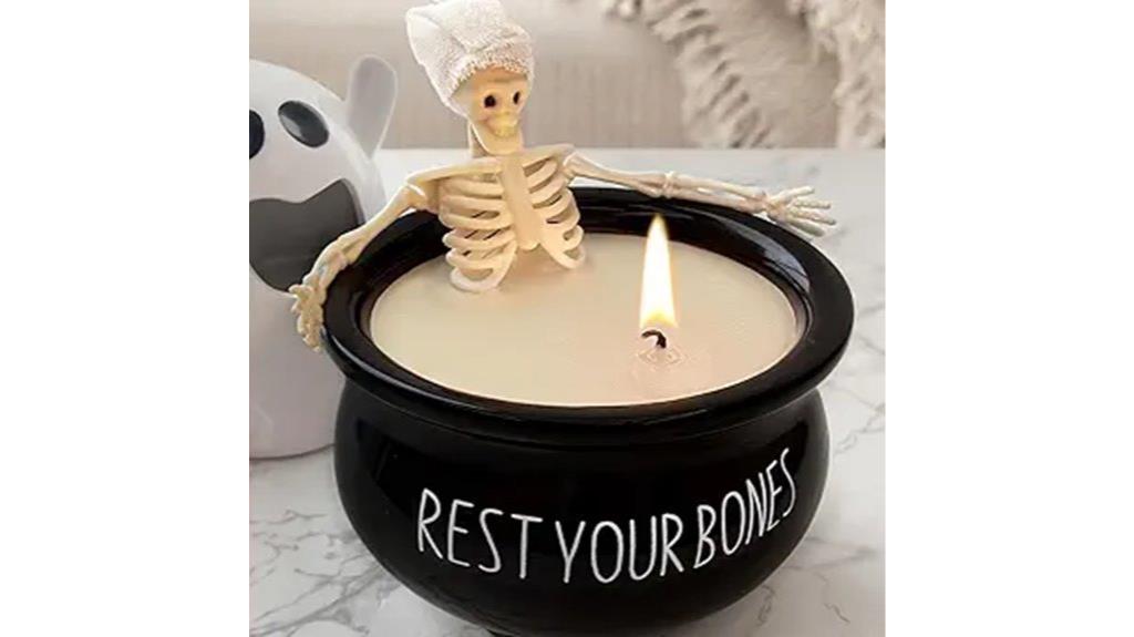 skeleton candle indoor decor