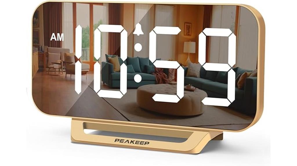 slim digital mirror clock