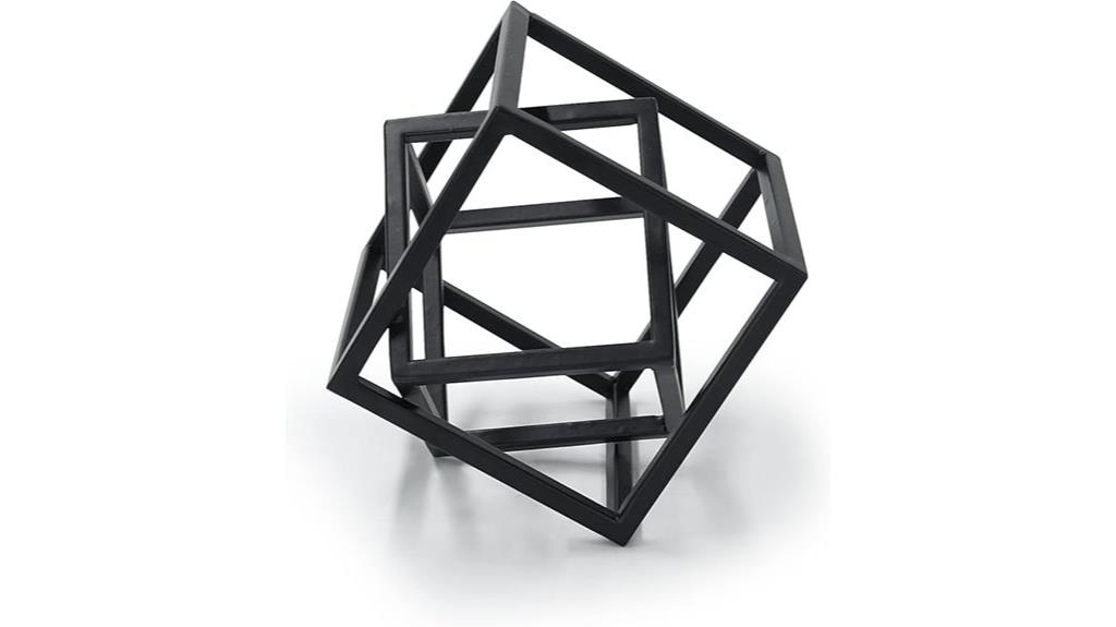 small metal cube sculpture