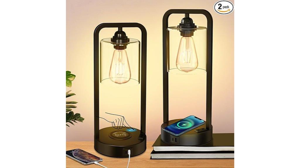 smart bedside lamp with charging