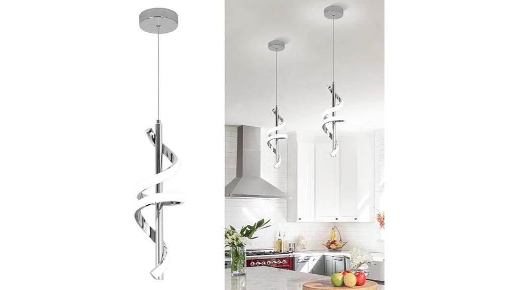 spiral led pendant light