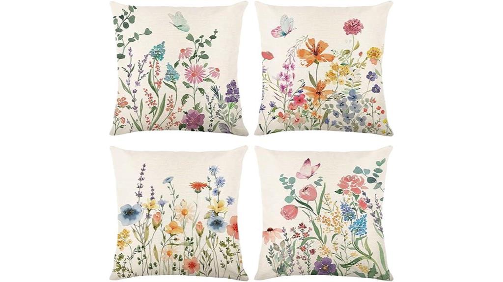 spring linen cushion cover