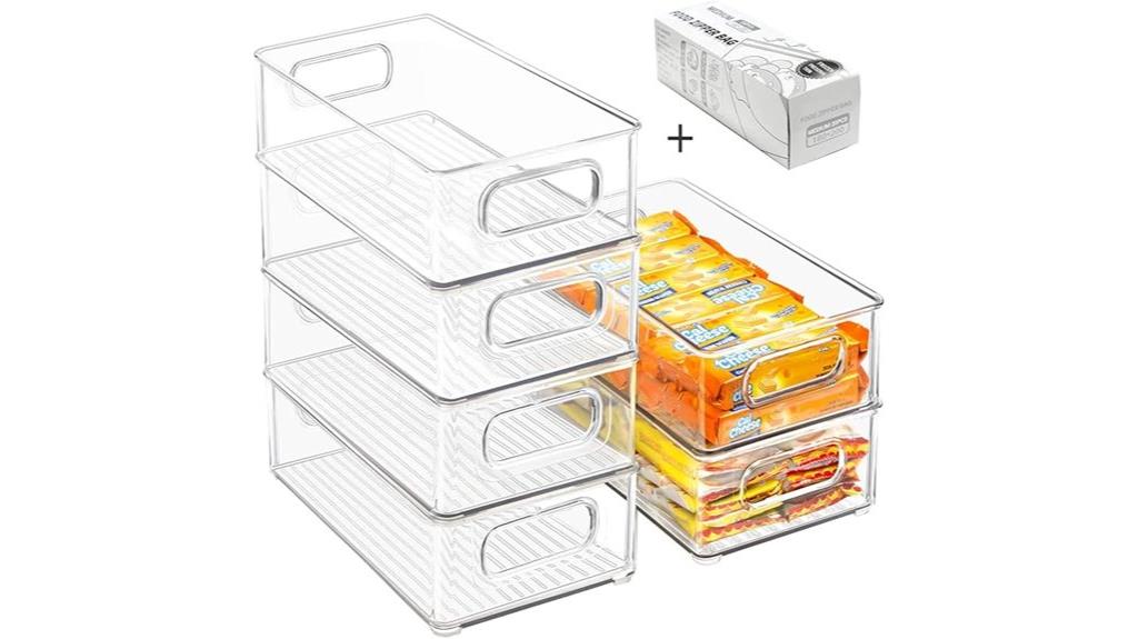 stackable clear kitchen bins