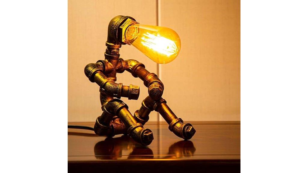 steampunk robot desk lamp