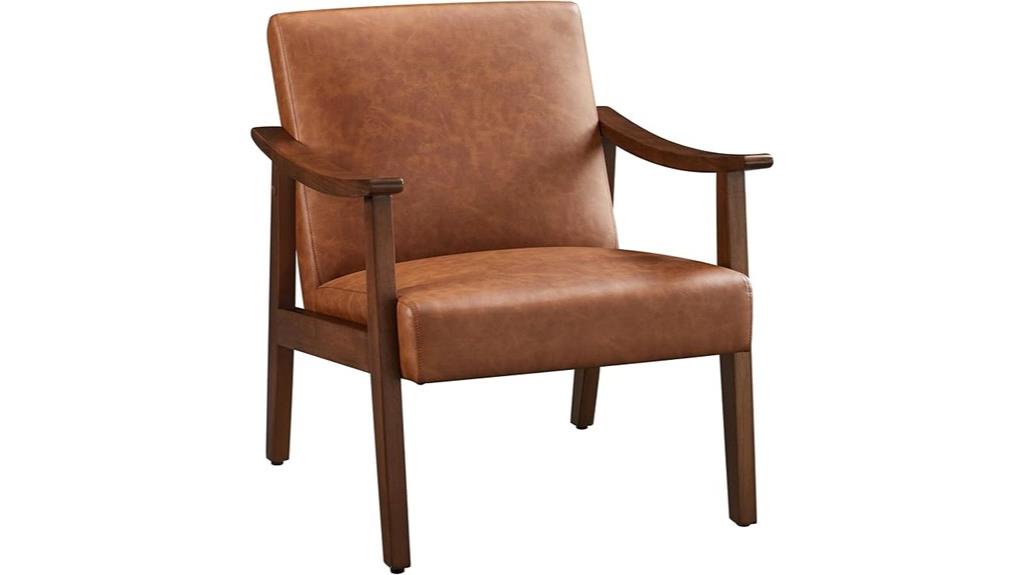stylish pu leather accent chair