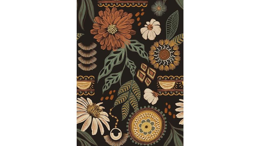 sun floral wall mural