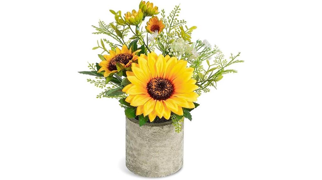 sunflower artificial flower pot