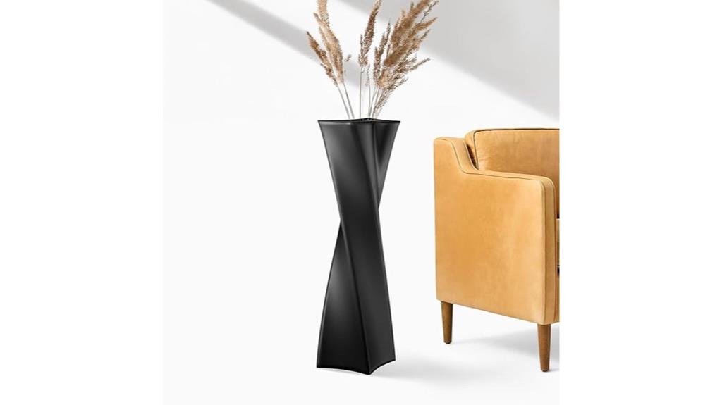 tall black resin vase
