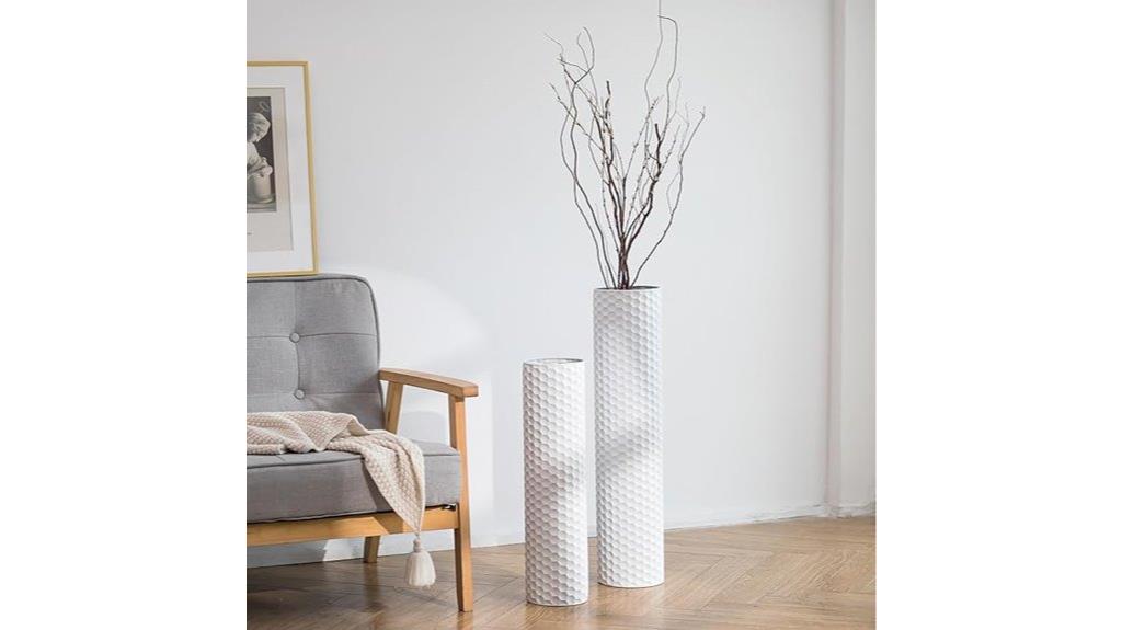 tall metal floor vases